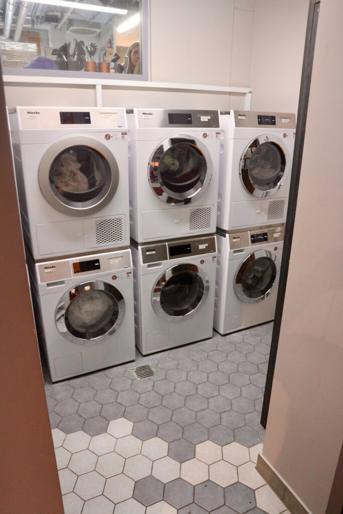 Laundry room with washing machines