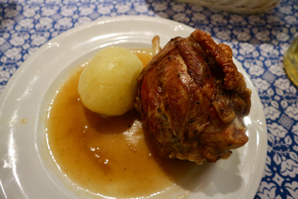 Pork knuckle with potato dumpling