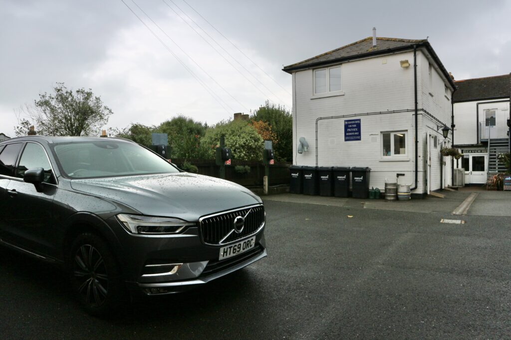 View of rear of Seaview Hotel, including car park