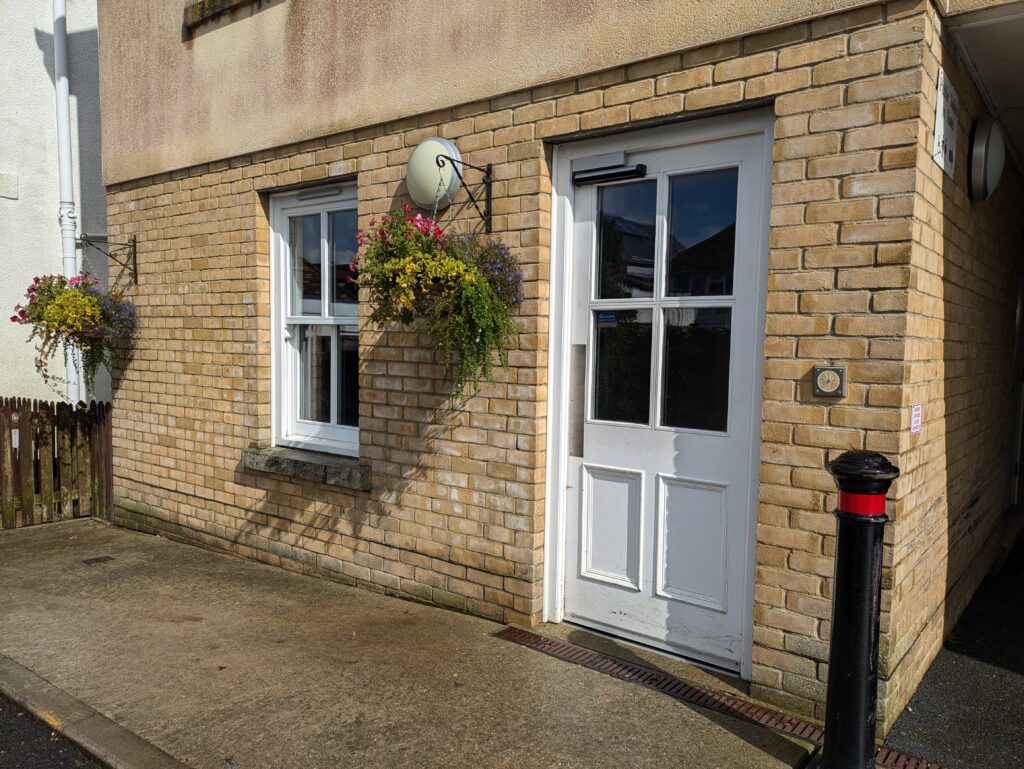 Bedroom annexe door to the Seaview Hotel