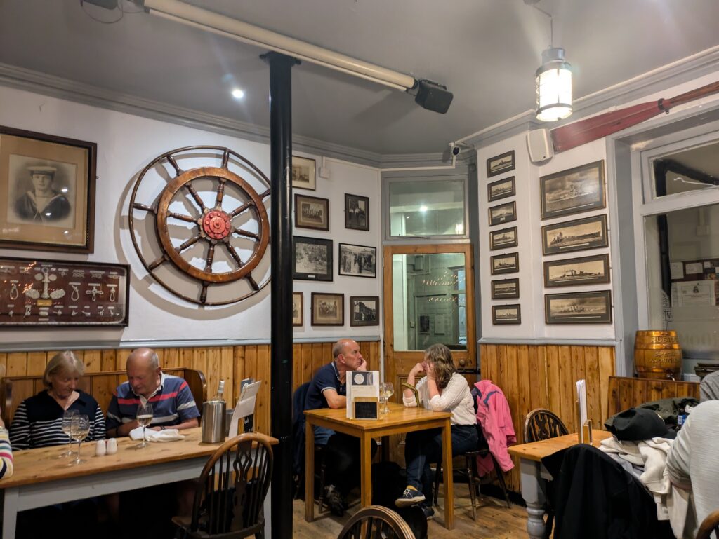 Nautical decorations mounted on the wall in the Isle of Wight