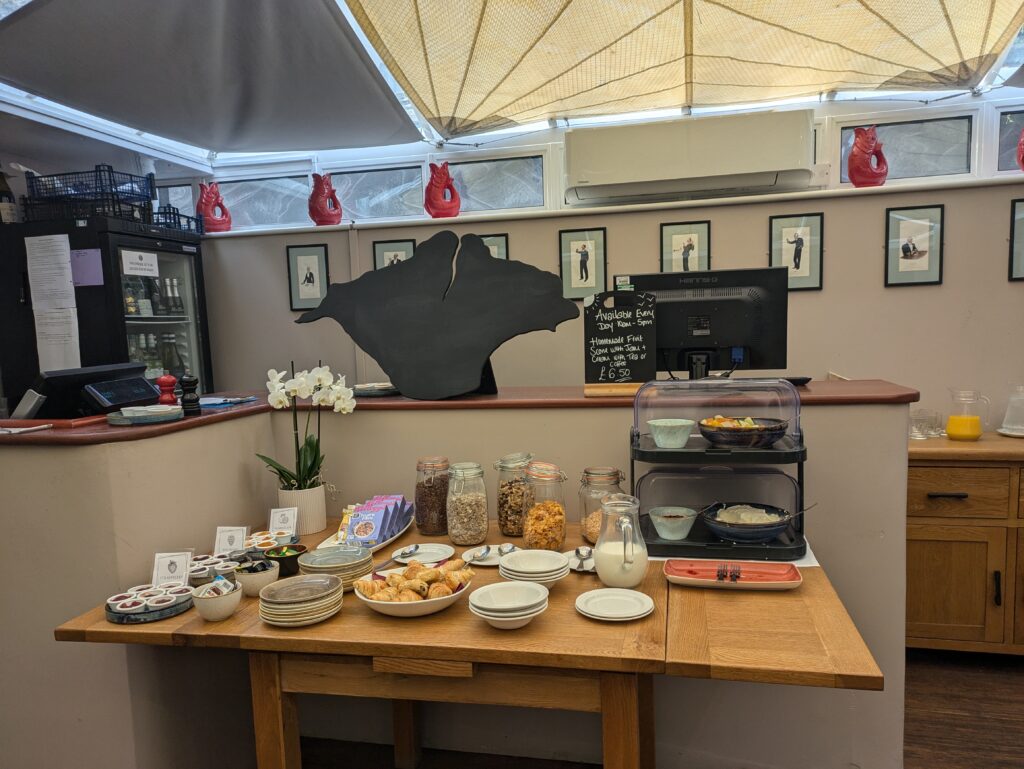 Breakfast buffet area of The Seaview Hotel