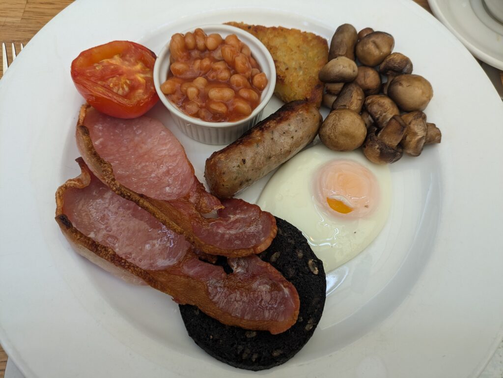 Full English breakfast plate