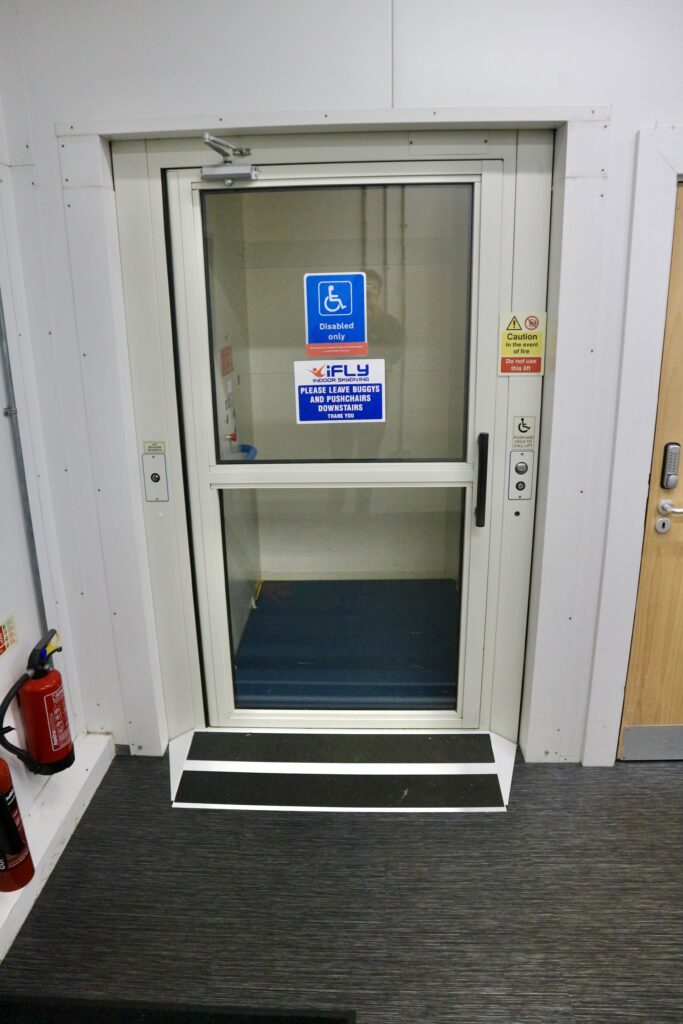 Disabled, wheelchair accessible lift
